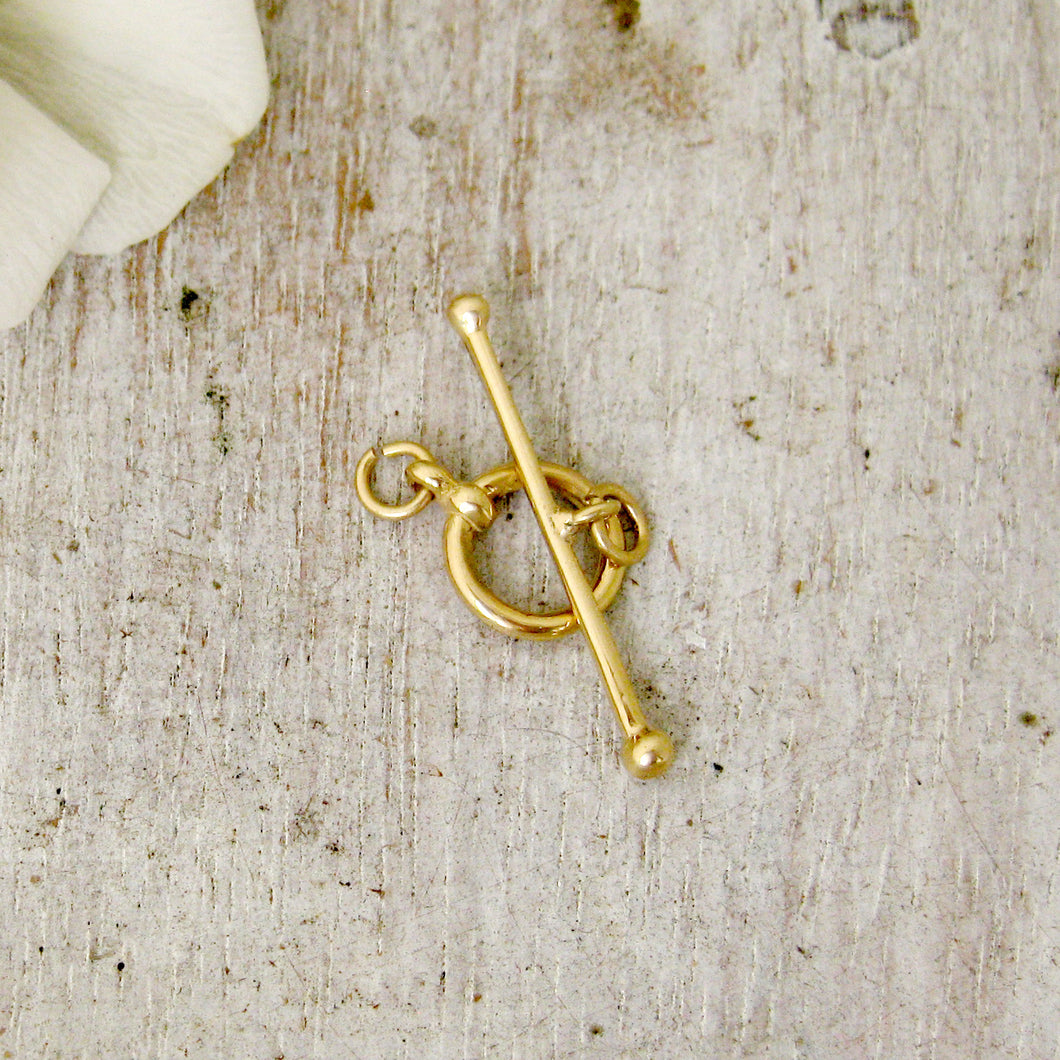 14 Karat Solid Yellow Gold Toggle Clasp, Gold T Clasp