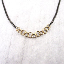 Load image into Gallery viewer, Solid Gold and Oxidized Silver Charm Chain

