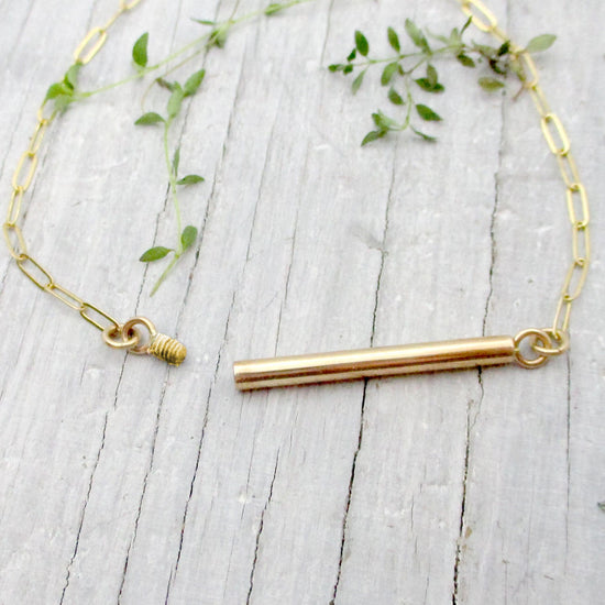 Narrow Solid 14K Gold Cylinder Urn Bracelet for Cremation Ashes, Holds a Small Pinch of Ashes