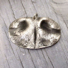 Load image into Gallery viewer, Large Personalized Dog Nose Impression Pendant in Sterling Silver For Big Dogs
