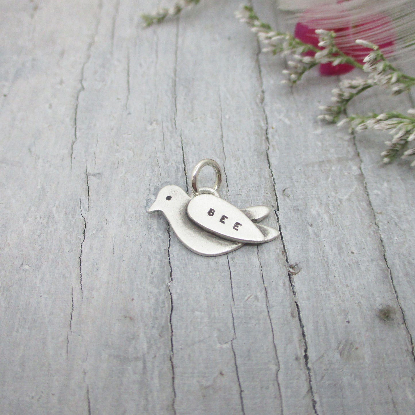 Sterling Silver Personalized Dove Charm