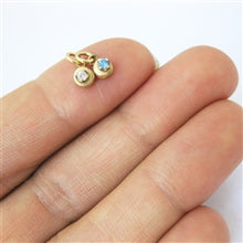 Load image into Gallery viewer, Gold Genuine Basket Set Birthstone Charm available in 13 Colors - Luxe Design Jewellery
