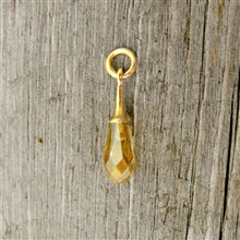 Load image into Gallery viewer, 14K Gold Genuine Golden Swarovski Crystal Briolette Charm - Luxe Design Jewellery
