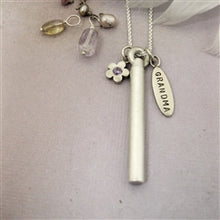 Load image into Gallery viewer, Cylinder Urn Pendant for Cremation Ashes Sterling Silver Matte - Luxe Design Jewellery
