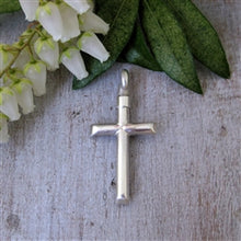 Load image into Gallery viewer, Cross Urn Pendant for Cremation Ashes Sterling Silver - Luxe Design Jewellery
