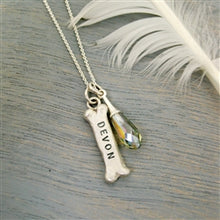 Load image into Gallery viewer, Personalized Big Dog Bone Charm in Sterling Silver - Luxe Design Jewellery
