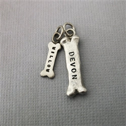 Personalized Big Dog Bone Charm in Sterling Silver - Luxe Design Jewellery