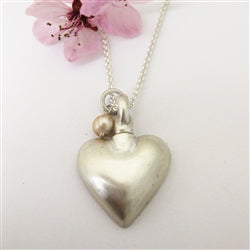 Heart Urn Pendant for Cremation Ashes Sterling Silver - Luxe Design Jewellery