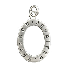 Load image into Gallery viewer, Sterling Silver Customizable Open Oval Charm - Luxe Design Jewellery
