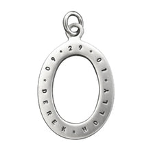 Load image into Gallery viewer, Sterling Silver Personalized Open Oval Charm in Small Font - Luxe Design Jewellery
