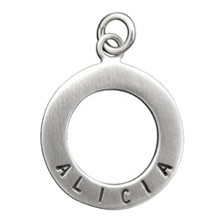 Load image into Gallery viewer, Sterling Silver Customizable Open Circle Charm - Luxe Design Jewellery
