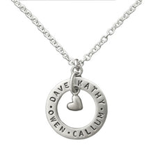 Load image into Gallery viewer, Sterling Silver Personalized Names Open Circle Charm - Luxe Design Jewellery

