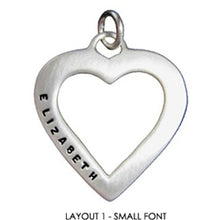 Load image into Gallery viewer, Sterling Silver Personalized Open Heart Charm - Luxe Design Jewellery
