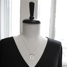 Load image into Gallery viewer, Silver Customizable Open Rectangle Charm - PERSONALIZE BOTH SIDES - Luxe Design Jewellery
