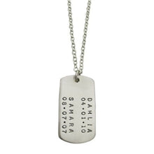 Load image into Gallery viewer, Sterling Silver Customizable Dog Tag - Large Font- VERTICAL Layout - Luxe Design Jewellery
