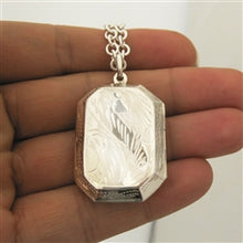 Load image into Gallery viewer, Large Engraved Sterling Silver Rectangle Locket - Luxe Design Jewellery
