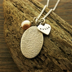 Load image into Gallery viewer, Solid Gold Finger Print Pendant from Flat Ink Print - Luxe Design Jewellery

