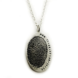 Large Personalized Finger Print Pendant from Flat Ink Print - Luxe Design Jewellery
