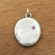 Load image into Gallery viewer, Organic Shaped Fingerprint Gemstone Pendant from Flat Ink Print - Luxe Design Jewellery
