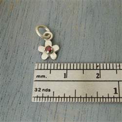 Load image into Gallery viewer, Genuine Birthstone Forget-Me-Not Charm available in 13 Gemstones - Luxe Design Jewellery
