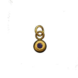Gold February Birthstone Charm in Genuine Amethyst - Luxe Design Jewellery