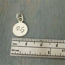 Load image into Gallery viewer, Silver Disc with Two Cursive Initials Charm - Luxe Design Jewellery
