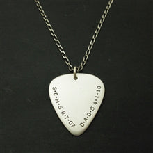 Load image into Gallery viewer, Silver Personalized Guitar Pick Pendant - Luxe Design Jewellery
