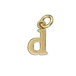 14K Gold Baby Lowercase Letter D Initial Charm - Luxe Design Jewellery