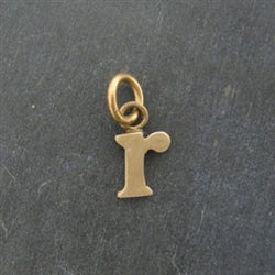 Load image into Gallery viewer, 14K Gold Baby Lowercase Letter R Initial Charm - Luxe Design Jewellery
