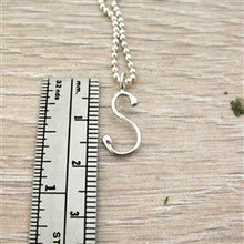 Load image into Gallery viewer, 14K Gold Handmade Script Initial Pendant Letter S - Luxe Design Jewellery
