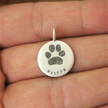 Load image into Gallery viewer, Your Dog&#39;s or Cat&#39;s Personalized Paw Print Pendant - Luxe Design Jewellery
