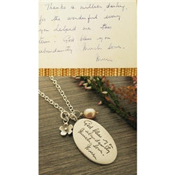 Load image into Gallery viewer, Your Handwriting on a Silver Oval Pendant - Luxe Design Jewellery
