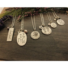 Load image into Gallery viewer, Your Handwriting on a Silver Oval Pendant - Luxe Design Jewellery
