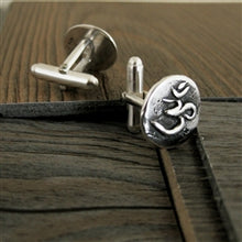 Load image into Gallery viewer, OM Cuff Links in Sterling Silver - Luxe Design Jewellery
