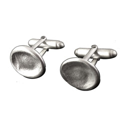 Load image into Gallery viewer, Silver Fingerprint Impression Cuff Links - Luxe Design Jewellery
