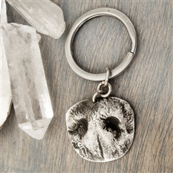 Load image into Gallery viewer, Sterling Silver Personalized Dog Nose Impression Key Ring - Luxe Design Jewellery
