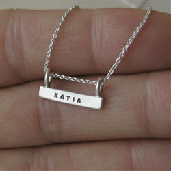 Load image into Gallery viewer, Silver Personalized Bar Necklace - Luxe Design Jewellery
