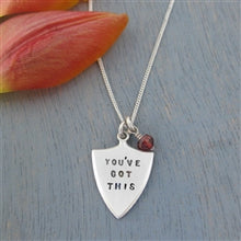 Load image into Gallery viewer, Shield Pendant Necklace in Sterling Silver - Luxe Design Jewellery
