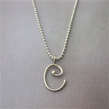 Load image into Gallery viewer, Handmade Script Initial Necklace Letter C - Luxe Design Jewellery
