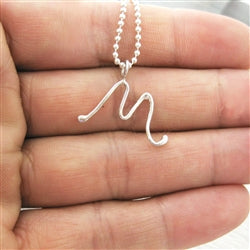 Load image into Gallery viewer, Handmade Script Initial Necklace Letter M - Luxe Design Jewellery
