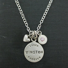 Load image into Gallery viewer, Silver Loved Forever Memorial Name Necklace - Luxe Design Jewellery

