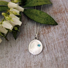 Load image into Gallery viewer, Silver Fingerprint with Genuine Flush Set Birthstone Necklace Kit - Luxe Design Jewellery
