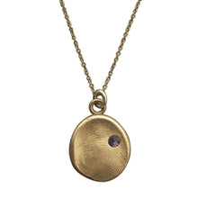 Load image into Gallery viewer, Gold Fingerprint Impression Birthstone Necklace - Luxe Design Jewellery
