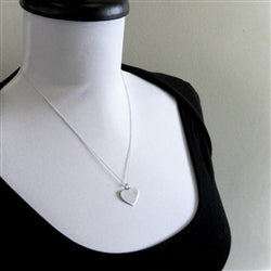 Gold Heart Fingerprint Necklace from Flat Ink Print - Luxe Design Jewellery