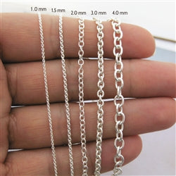Load image into Gallery viewer, Sterling Silver 2mm Cable Chain Necklace with Spring Ring Closure - Luxe Design Jewellery
