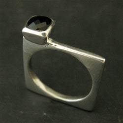 Load image into Gallery viewer, Off Set 5x5 Square Bezel Sacred Square Ring - Luxe Design Jewellery
