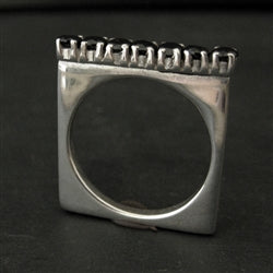 Load image into Gallery viewer, 7 Stone Sacred Square Ring - Luxe Design Jewellery
