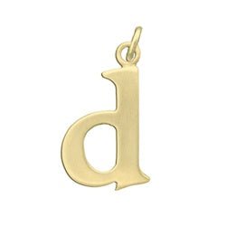 Gold Customizable Lowercase Letter 'd' Charm - Luxe Design Jewellery