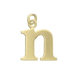 Gold Customizable Lowercase Letter 'n' Charm - Luxe Design Jewellery