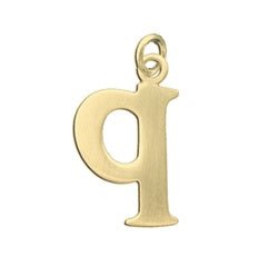 Gold Customizable Lowercase Letter 'q' Charm - Luxe Design Jewellery